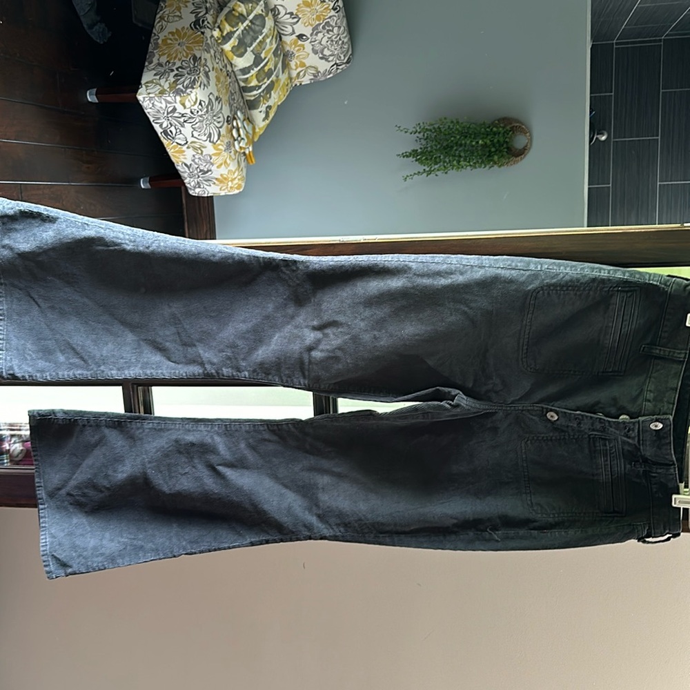 New with tags American eagle gray super hi-rise flare corduroy pants